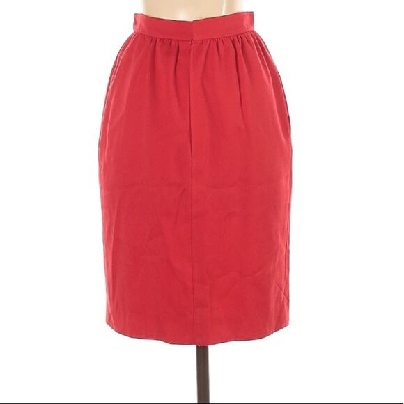 VINTAGE Valentino boutique red pencil skirt - Picture 2 of 7